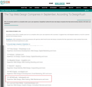 HEDWIGweb Top Web Design Companies Press Release